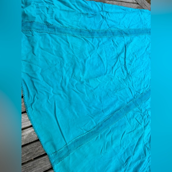 Added Dimensions Catherines Skirt Women Size 3X Rayon Blue Fairy Embroidered - Picture 8 of 8